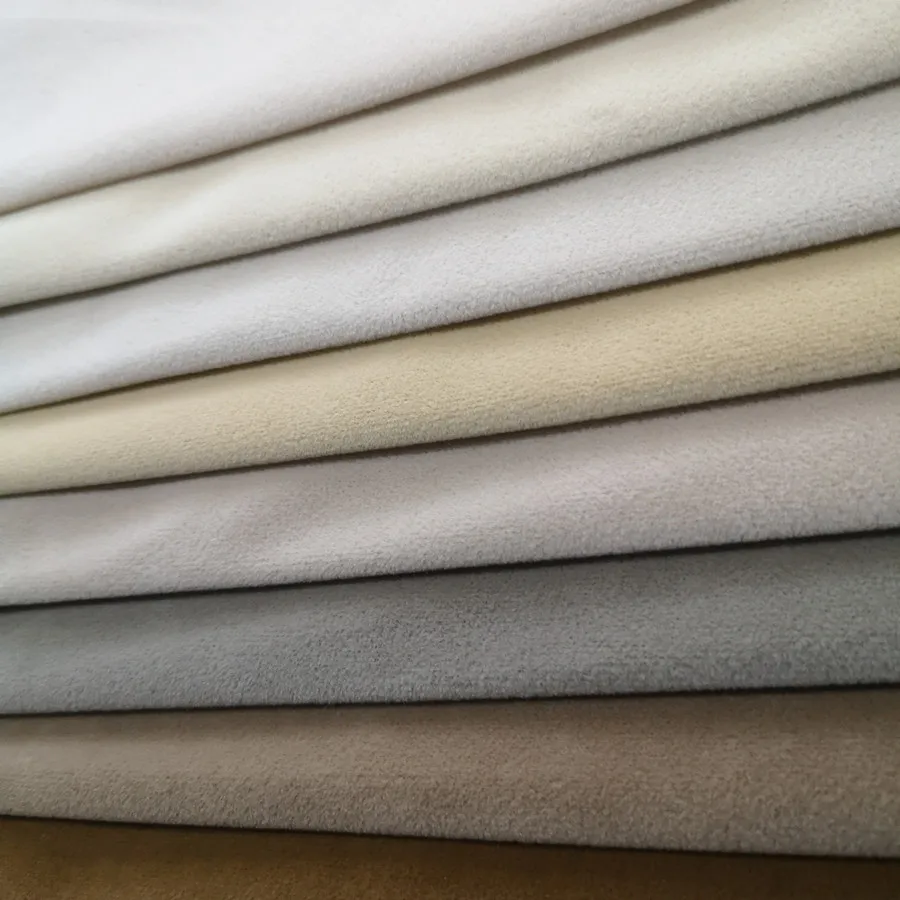 UK standard mosha velvet plain shiny fabric for curtain upholstery