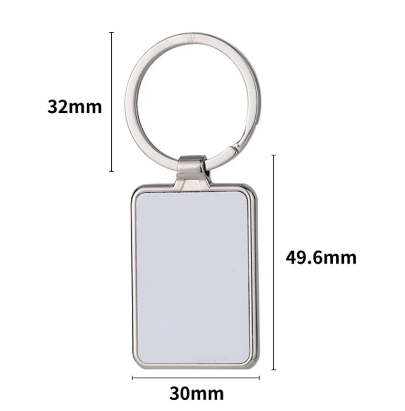 Sublimation Keychain Blanks DIY Photo Keychain Souvenir Products Blanks Key  Rings Sublimation Heart Rectangle Metal Key Chains