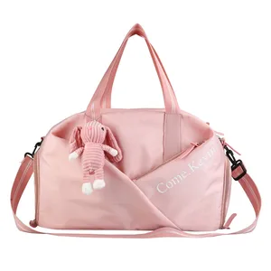 Eastshine Duffel Gym Bags Custom logo Design pink Duffle Foldable Travel Sports Bag with Shoe Compartment