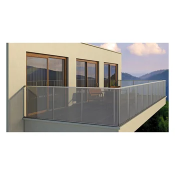 Modern New Design Adjustable Stainless Steel Frameless Brushed Balcony Balcony Aluminum Glass Railing