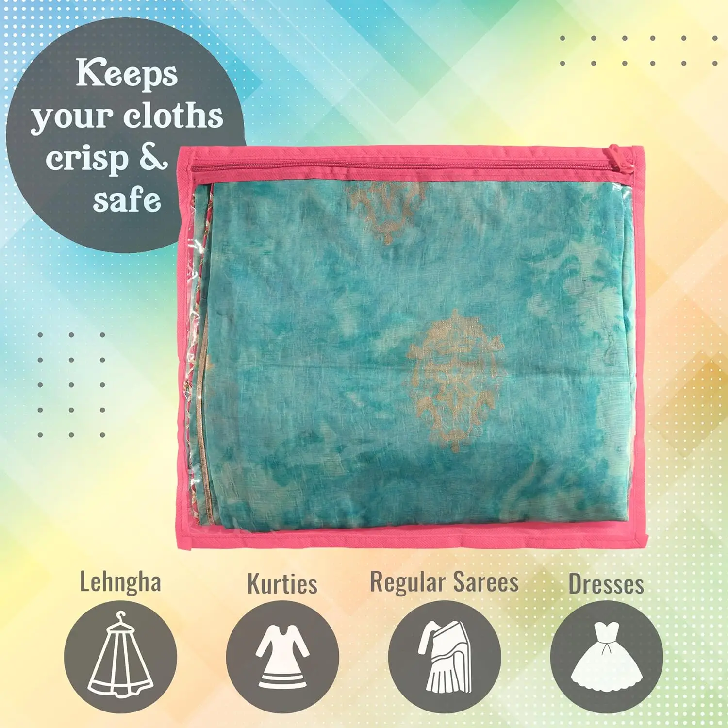 High Quality PVC Flower Saree Cover New Style Wardrobe Storage or Gifting Suit Packing Bags Flexible Design for Clothing