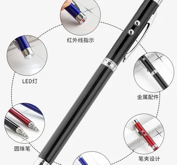 aluminum alloy Universal 4 in 1 Lasers Pointer LED Torch Touch screen Capacitive Stylus Pen With Ball Point Pen For all Mobile