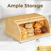Single-layer bread box with roll lid