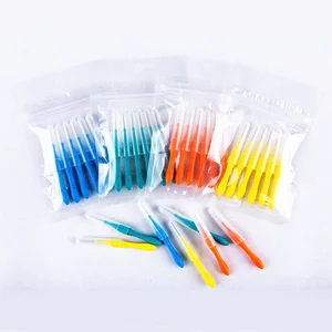 Daily Care Home Use Reusable Economical Bag Pack Interdental Teeth Brush with Caps 6pcs