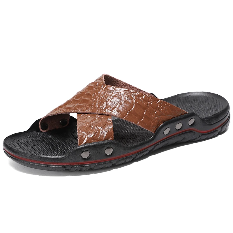Новое поступление OEM/ODM мужские быстросохнущие пляжные плавательные кожаные акватуфли ручной работы Нескользящие сандалии