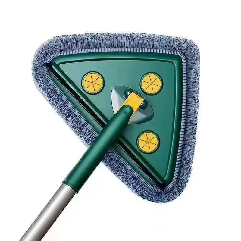 Triangular Mop Microfibre Head Aluminum Pole For Home Cleaning Ceiling Floor
