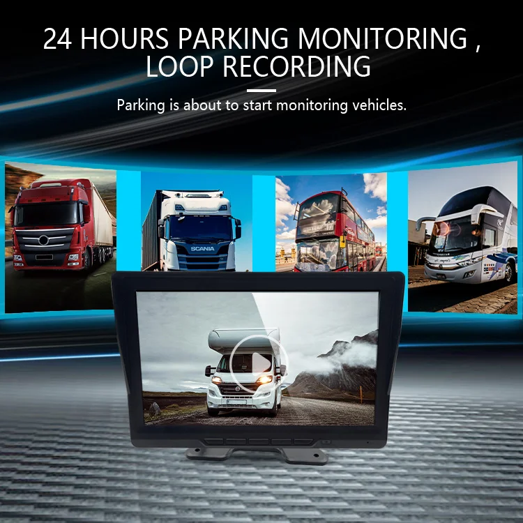 Wemaer 10.1" Voice Control Screen 5 Split Monitoring Camera System Active Blind Spot Detection BSD 5 Channel Truck Camera System factory