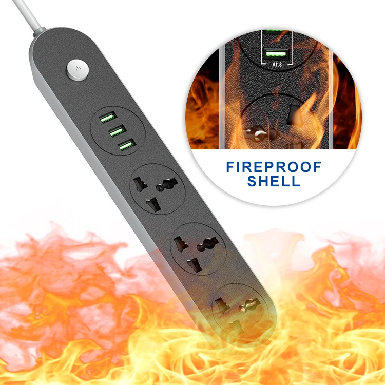 Highquality Us Power Socket Security Protection Power Strip With 3 Usb