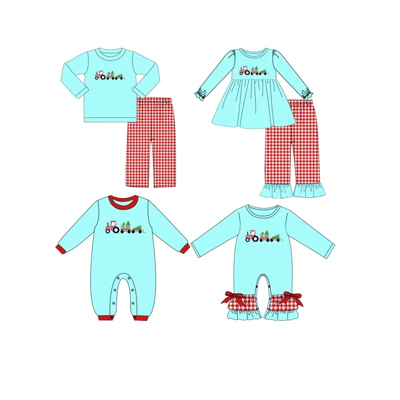 Maxine Factory Design Custom Design Sibling Kids Clothing Smock Girls Christmas Pajamas