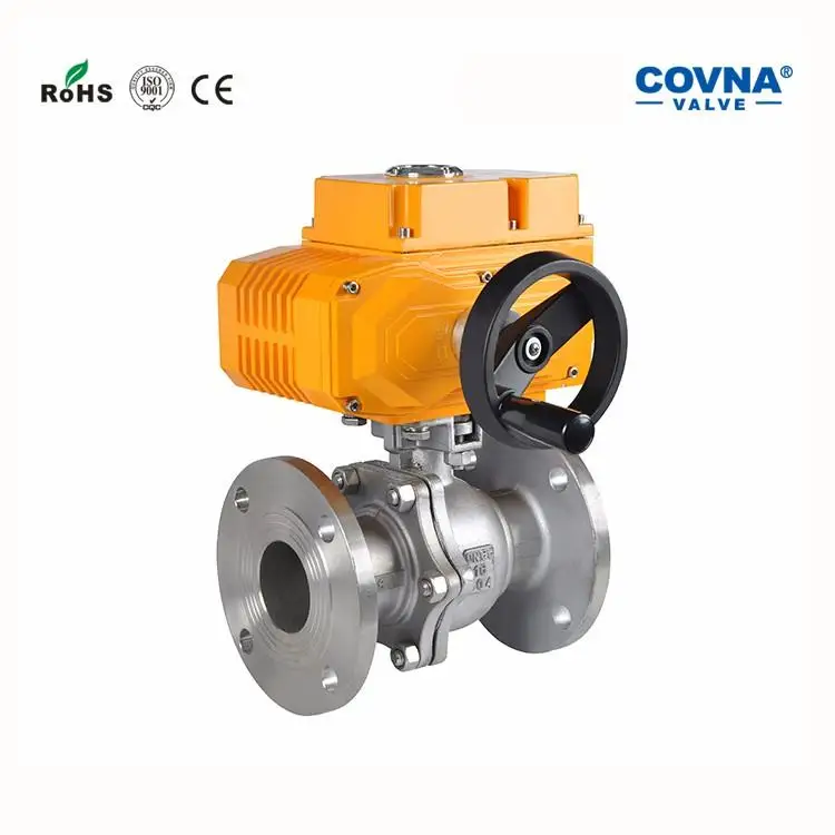 Covna Electric Automated Valve 3 Inch 8" Stainless Steel Motorized 2way Flange Heat Resistant