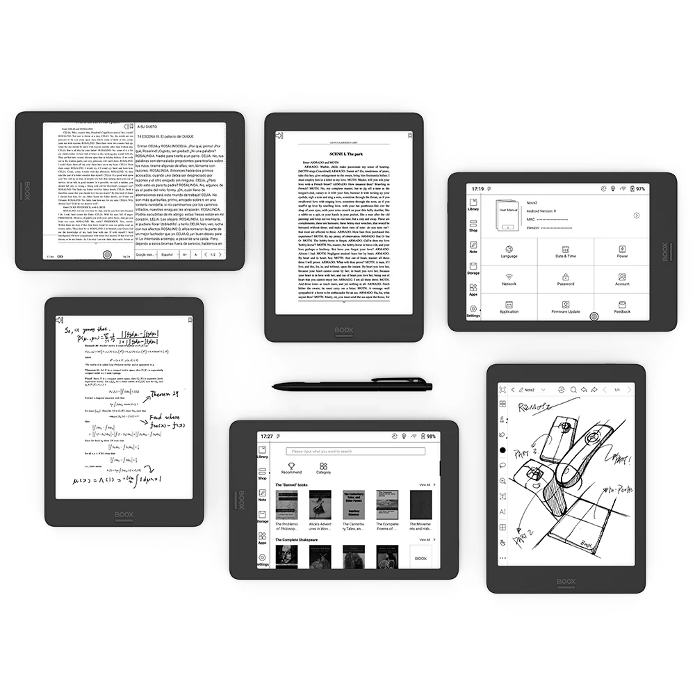 Eink Ebook Reader - Onyx Boox Nova2 for Full Home Learning