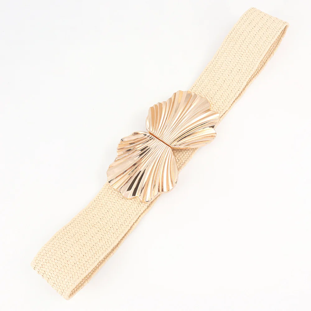 Fashion Boho Style Raffia Ladies Belt Braided Wide Stretch  display picture 3
