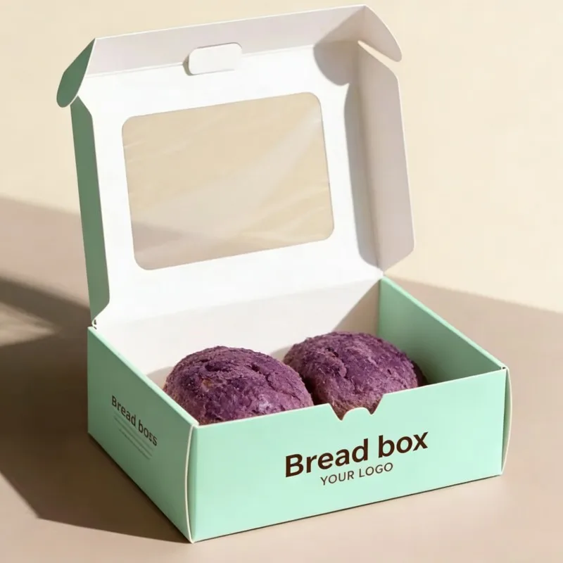 Blwch pecynu bwyd ar gyfer argraffu mewn maint mawr: blwch pecynu cartrefn o safon bwyd, gyda logo OEM/ODM, ar gyfer anrhegion, blwch pecynu gofyniadur o gartrefn ar gyfer pastai a bara, blwch papur â ffenestr