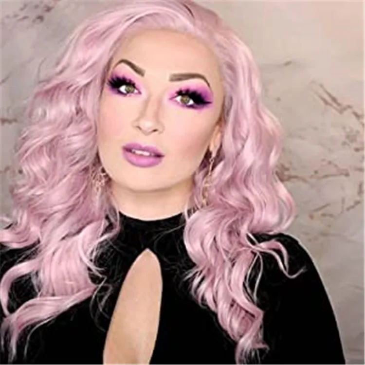 BeautyTown Free Parting Short Curly Heat Resistant Synthetic Lace Front Wig Hair for Human Daily Wear