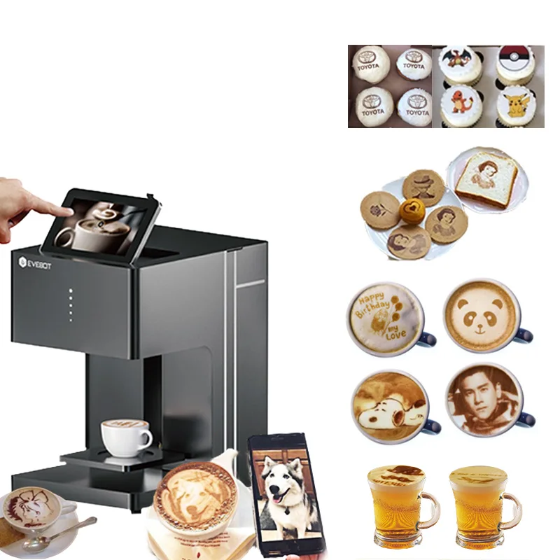 Imprimante Coffee printer sur mousse de café, bière, cocktail