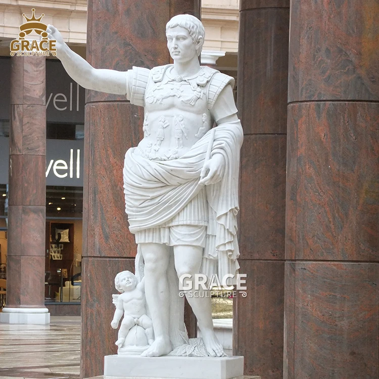 プリマポルタのアウグストゥス シーザー 大理石像彫刻インテリア