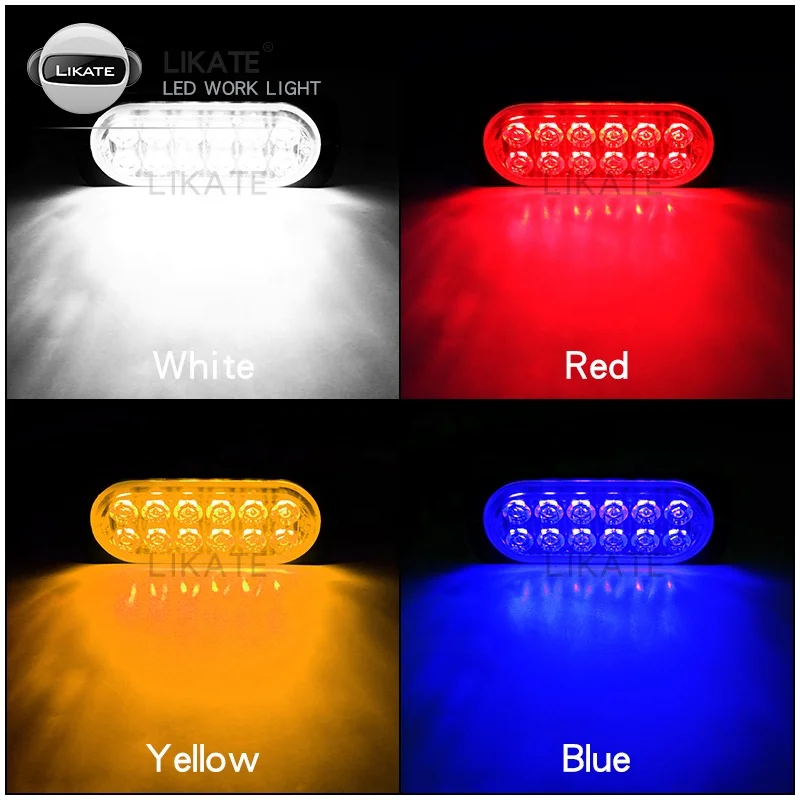 12led Dual Row Led Flash Light Surface Mount Super Slim Side Light Flashing Strobe Led Warning Light