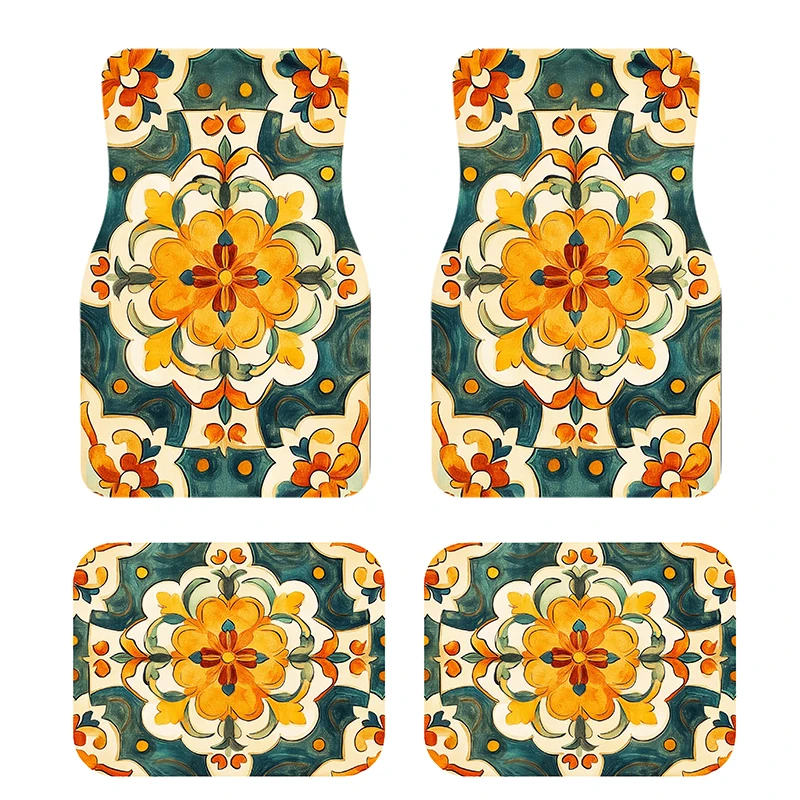 Custom Moroccan Style Rug Car Floor Mats with logo Non-slip and Easy to Clean Velvet Machine Washable Car Foot Mat