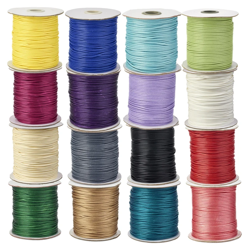 0.5/0.8/1.0/1.5/2.0/2.5/3.0mm Colorful Waxed Cord Cotton Thread Cord String  DIY Necklace Bracelets Rope For Jewelry Making