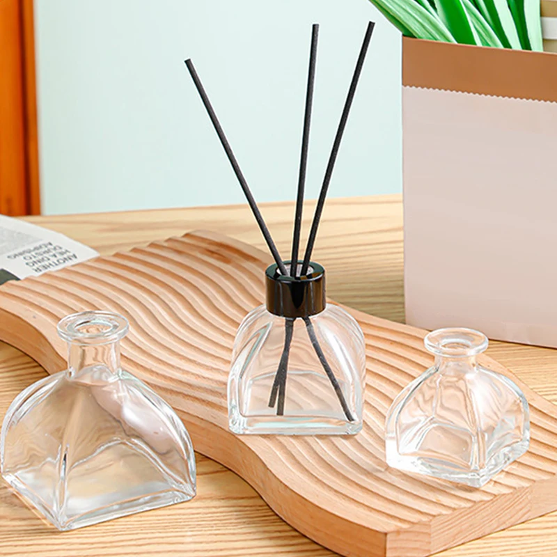 Unique Shape Home Decor 50ml 150ml 250ml Empty Clear Glass Bottles for Reed Diffuser Aroma