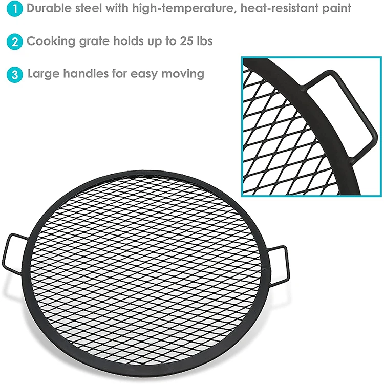 Stainless Steel Barbecue Bbq Grill Wire Mesh Sheet Portable Round Bbq