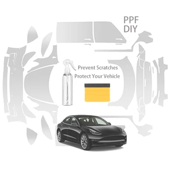 Pre-cut PPF Car Headlight Protective Film TPU For Tesla Model 3 Y X S 2020-2023 Rearview Mirror Transparent Scratch Resistant