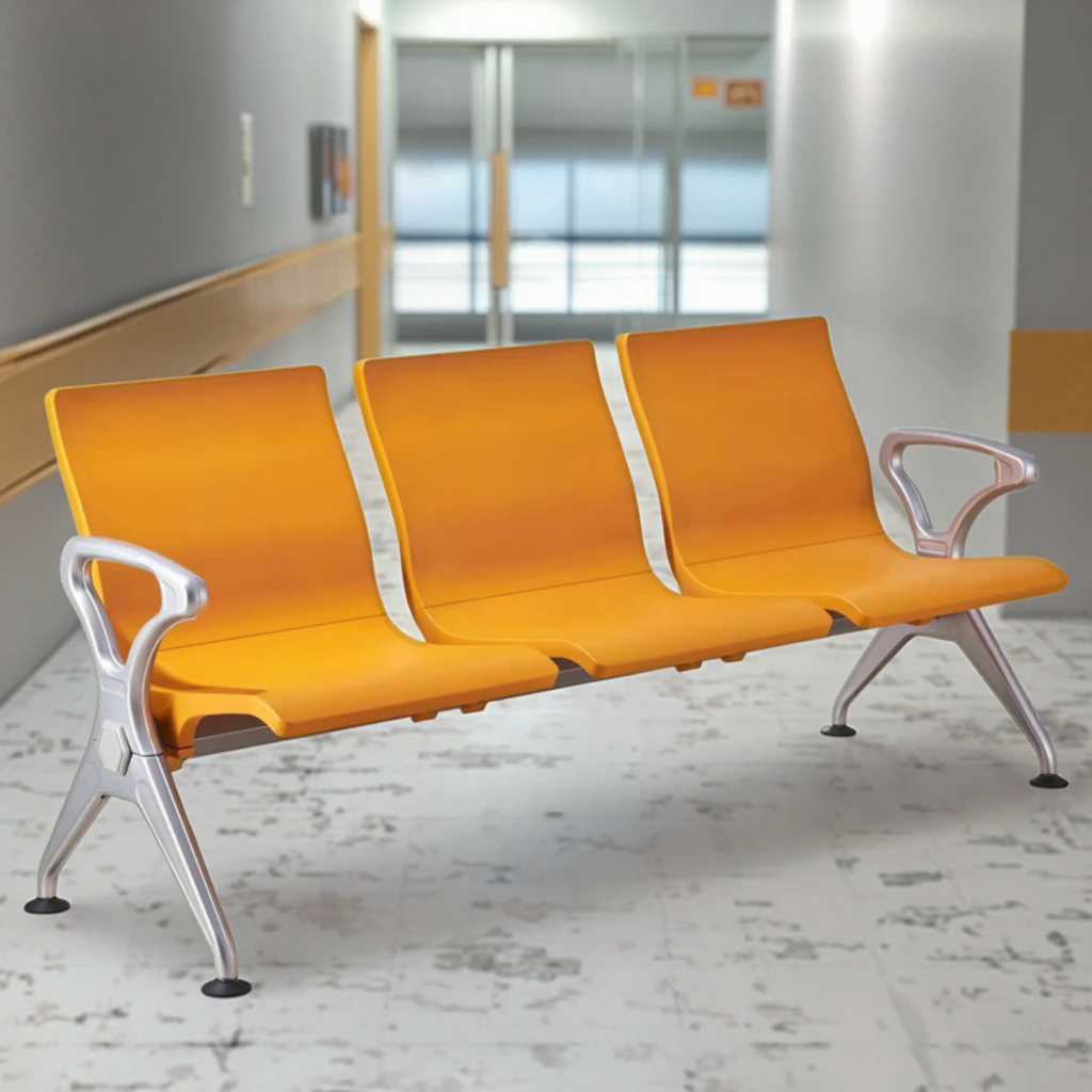 Breathable Steel Encapsulated Seating Hexagon Beam Design Modern Hospital Furniture for Large Venues 2