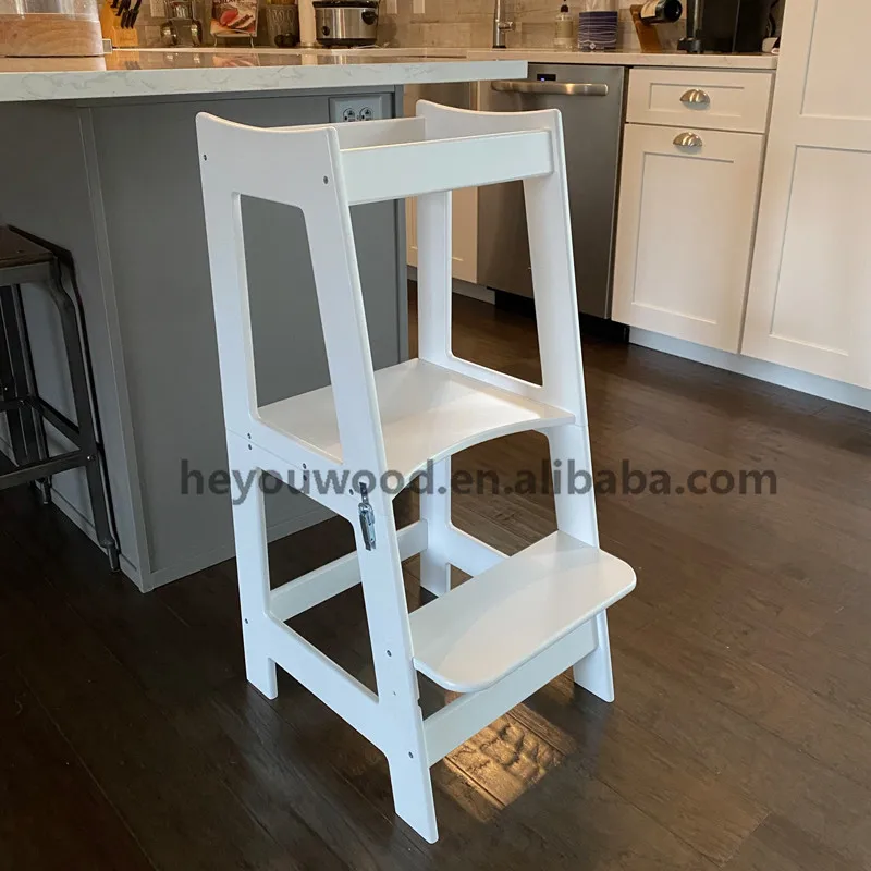 Learning Tower Multifunctional Solid Wood Kitchen Stool for Toddlers Adjustable Height Kitchen Step Stool