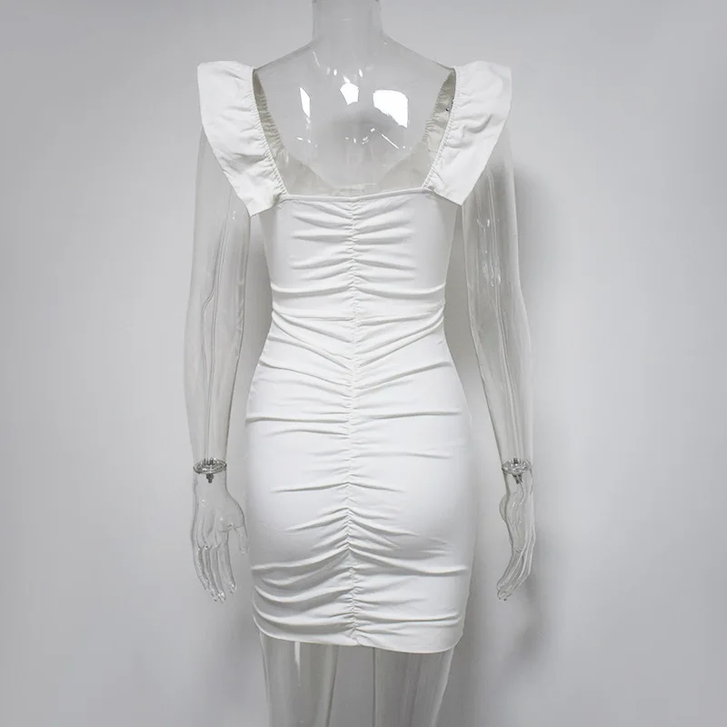 Summer New Fashion Design Plus Size Women Dress White Clothing Dress Sexy Bodycon Dress