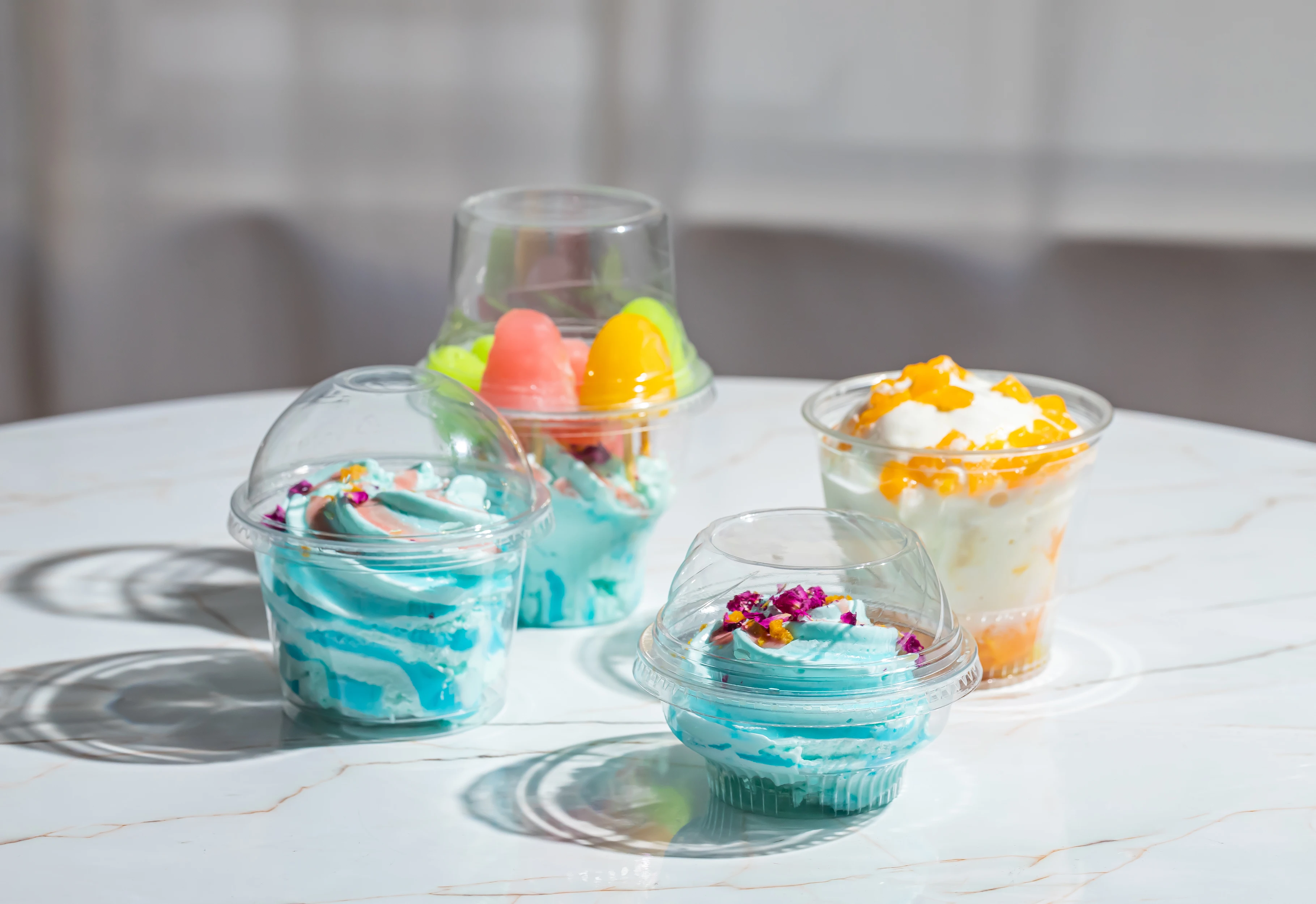 6oz-98 200ml Plastic Ice Cream Container clear Disposable Plastic