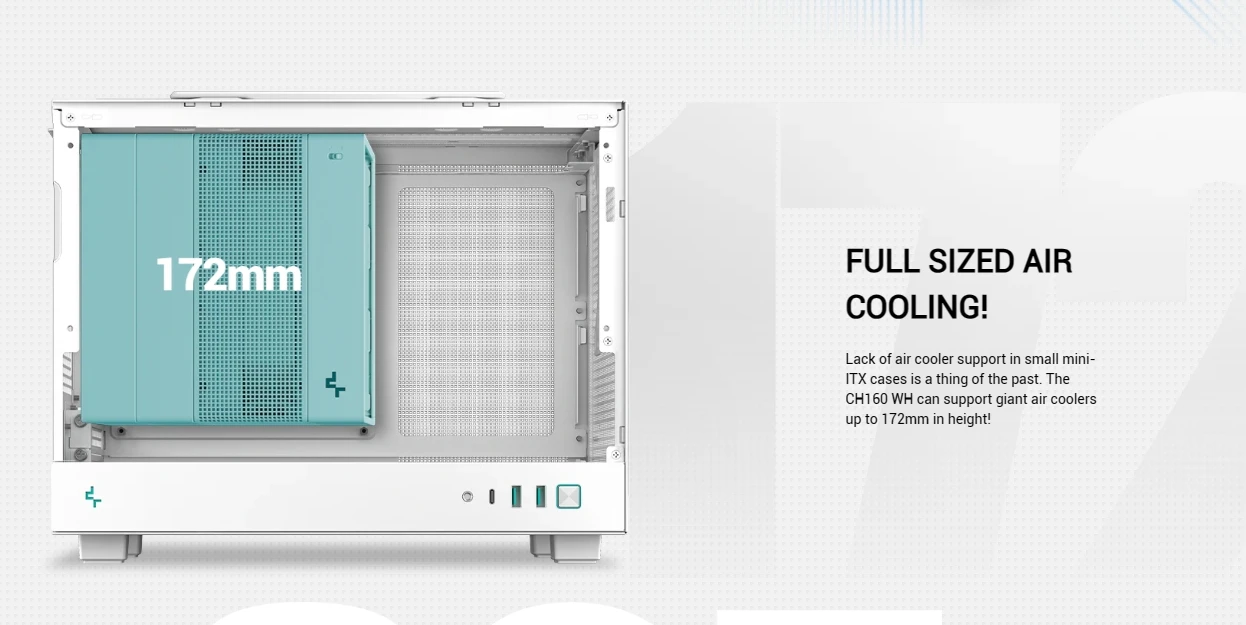 Deepcool CH160 Mini-ITXゲーム用コンピュータケース超ポータブル高