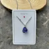 Silver thread-sapphire blue sea glass