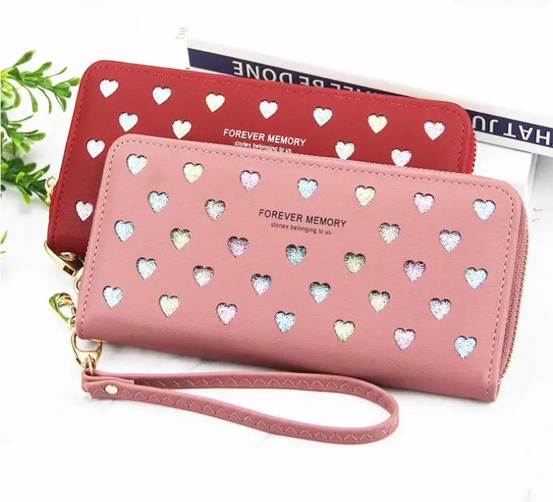  Linqin Valentine Hearts Blue Jeans Cloth Wallets for Women,  Ladies Leather Zip Around Credit Card Holder Phone Clutch, Cute Small Slim  Purse Carteras Para Mujer : Clothing, Shoes & Jewelry
