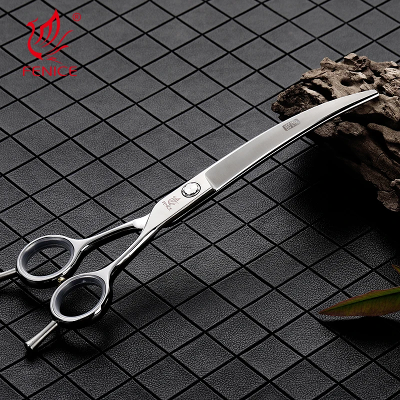Fenice Asian Fenice 7 Inch Japanese Stainless Steel Pet Curved Scissors for Dog Grooming