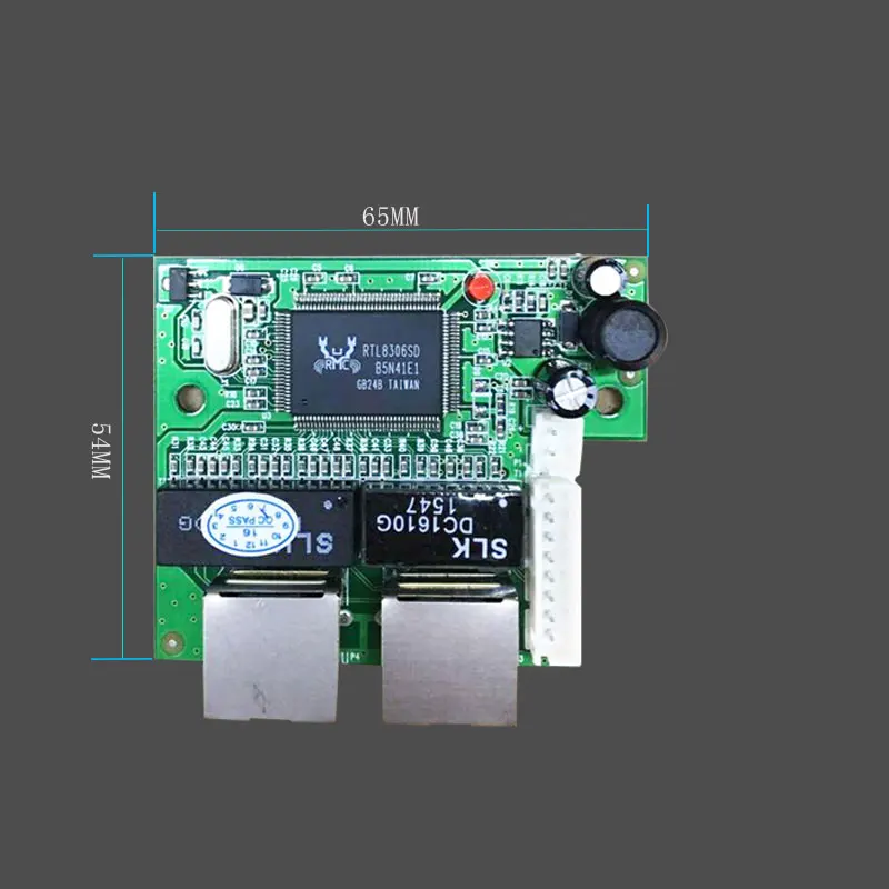 Mini Fast 10/100mbps 2 Port Ethernet Network Lan Hub Switch Board Two Layer Pcb 2 Rj45 1*8pin Head Port Tablets Usb Flash 3d