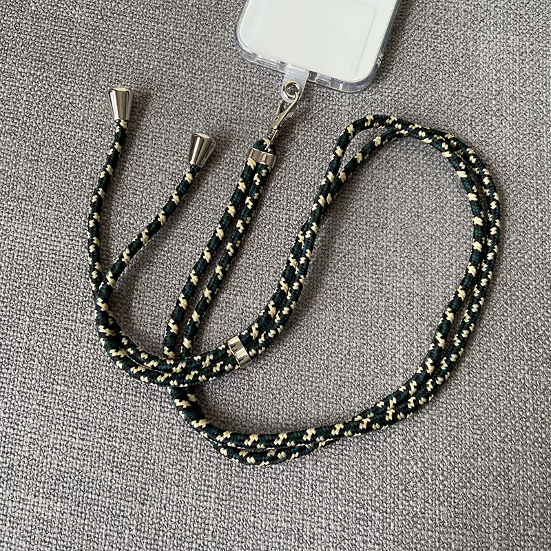 Multiple Color Anti Lost Stretch Durable Nylon Round Cross Body Shoulder Strap Holder Neck Rope Phone case Lanyard for Woman Man