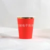 Gold embossed blue paper cup-10 pcs