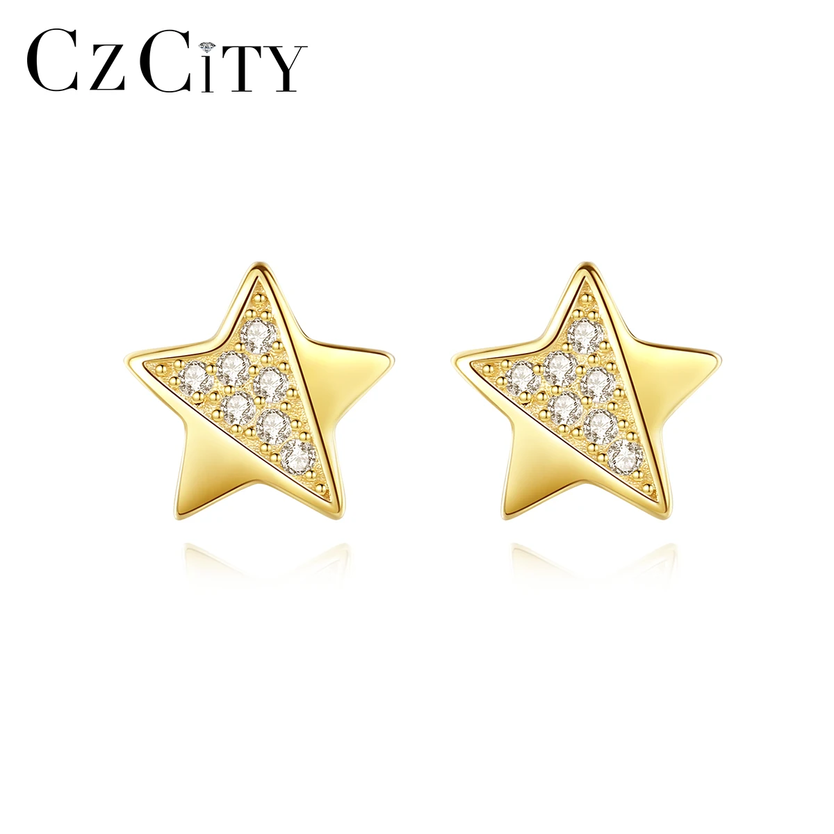 Elegant Star Stud Earrings For Women - 925 Silver With Cubic Zirconia