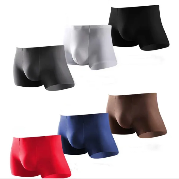 Men's Sexy Underwear Ice Silk Boxer Shorts for Summer