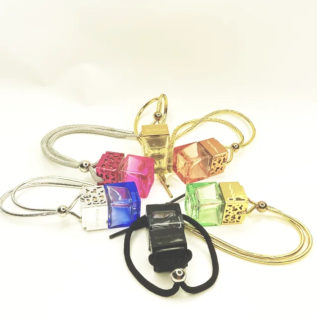8ml Square Bottle for Hanging Car Air Freshener Perfume Pendant Empty Glass Car Diffuser Bottle
