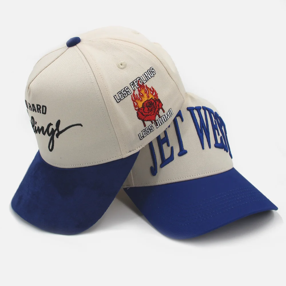 5-Panel Baseball Cap - Two-Tone Color Block Adjustable Cotton Hat For Casual Style