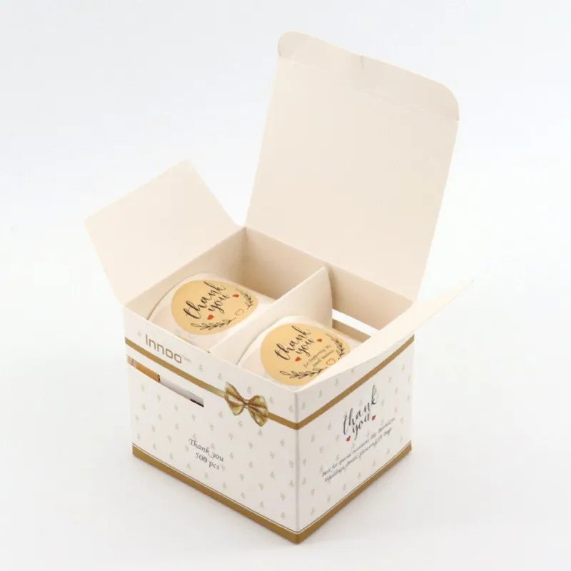 Customize Logo Labels Kraft Paper Round Stickers for Present Gift Box Stickers Packaging Thank You Labels