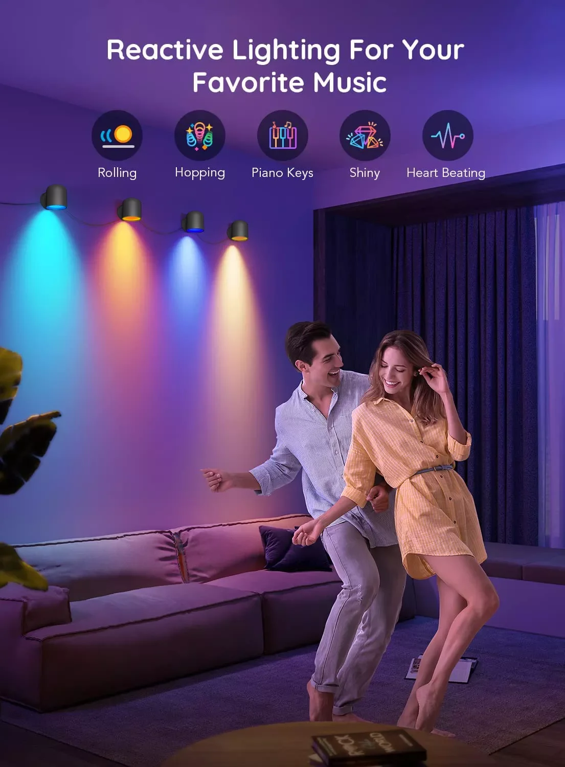 product smart wall sconces music sync home decor wifi wall lights work with alexa multicolor wall led light for party and decor-40