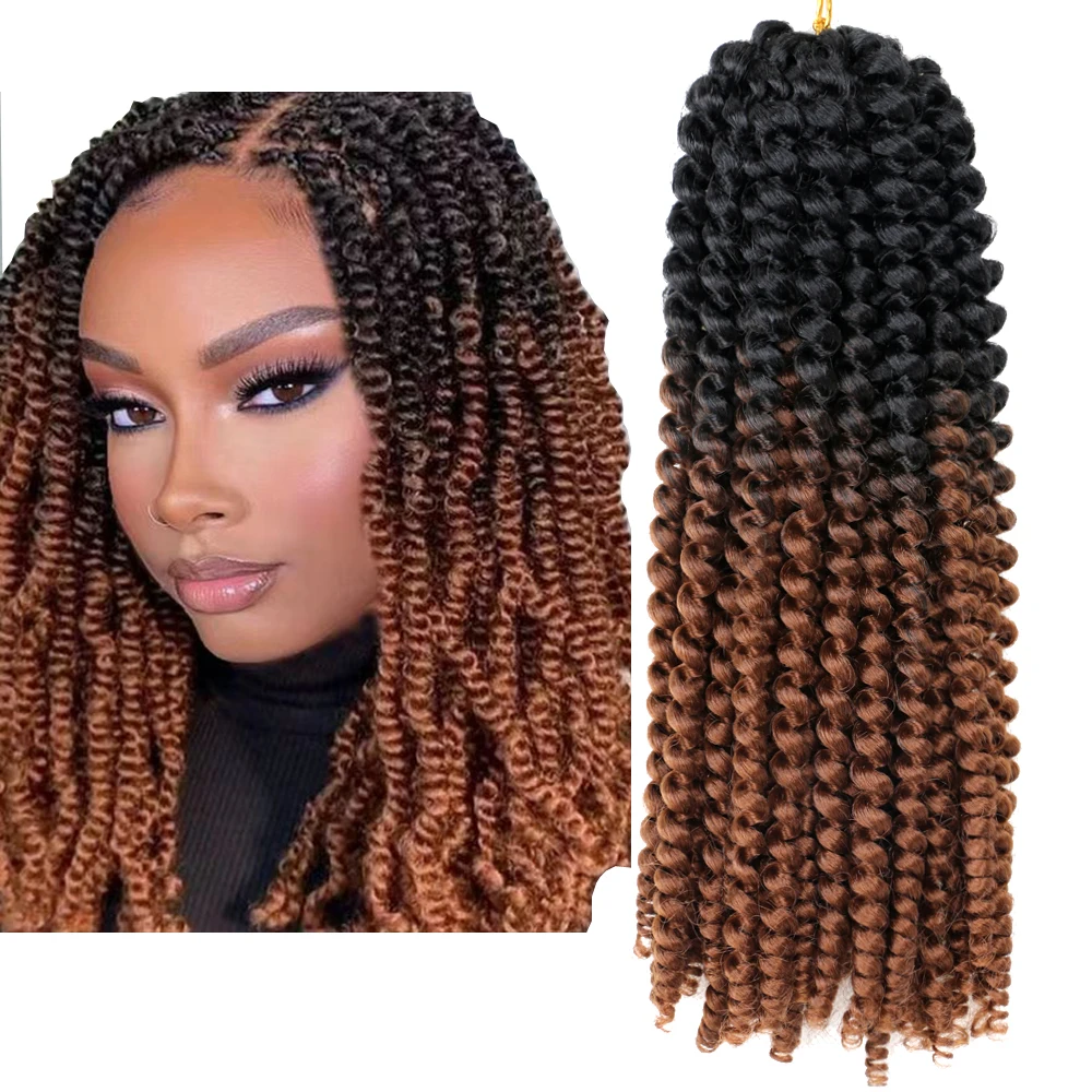 Nubian-trenzas de Primavera de a 12 pulgadas, pelo sintético rizado de  ganchillo, venta al por mayor