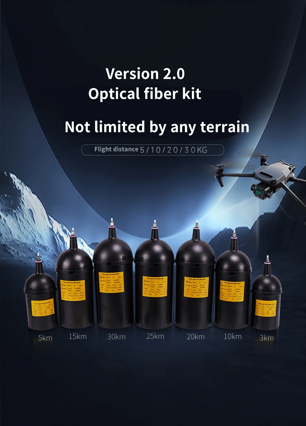 Inner Winding FPV Fiber Optic Drone Module and Fiber Kit UAV 5km 10km ...