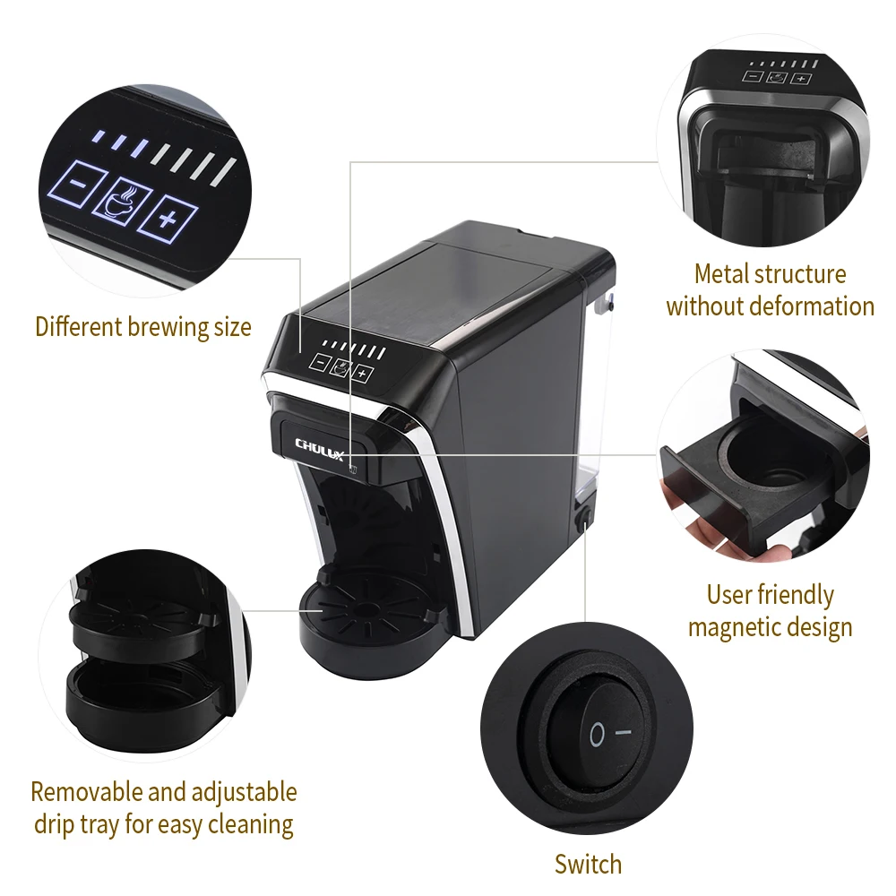 Warriors1 Machine à Café 4-en-1 20 Bars – Compatible Nespresso, Dolce Gusto, Lavazza & Moulu – Compacte & Puissante