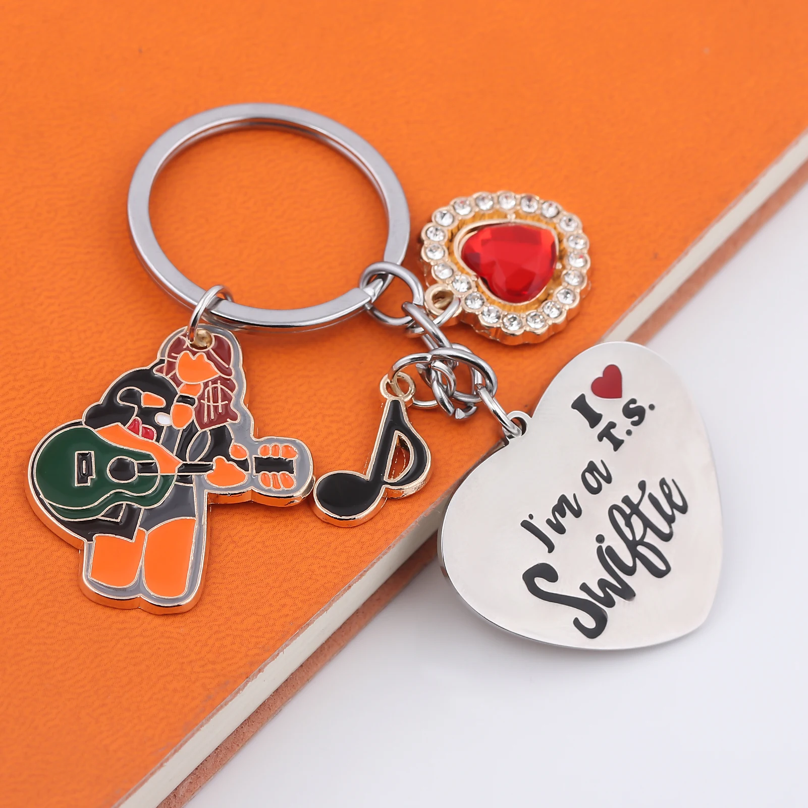Kawaii Taylor Guitar Music Notation Swift the Taylor Keychain for Women Men Car Key Holder Gifts