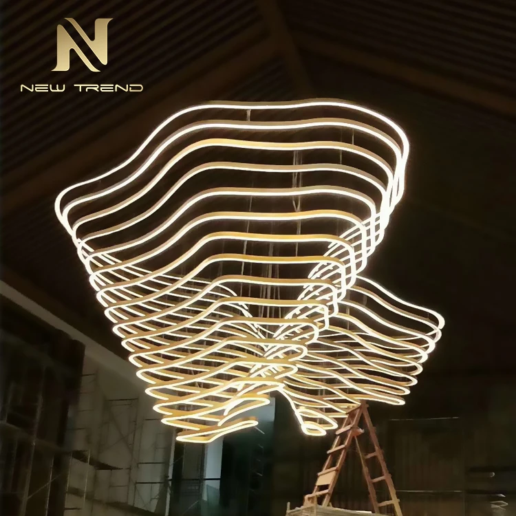 CPL-03 독특한 디자인 빛Luxury 호텔 장식 조명 맞춤 대형 LED 샹들리에