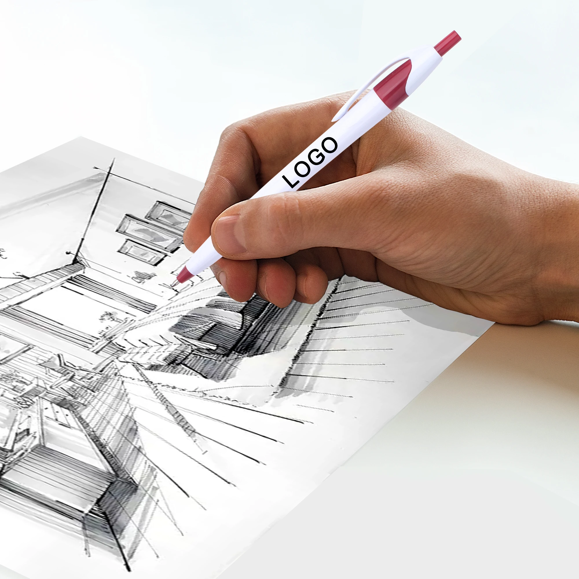 School white other gift custom blue logo wholesale personalized plastic uniball promotional stylus ball-point pens for office