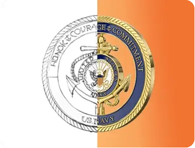 Line art sketch vs finished 3D rendering of the coin